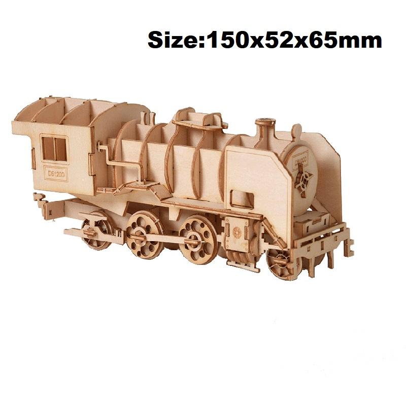 3D DIY wooden puzzle for Assembly Puzzle Laser Cutting Sailing Ship Biplane Steam Locomotive Train Toy DIY Kit for adults Child