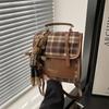 Trendy plaid fashion retro versatile student college style backpack women's leisure personality new early spring backpack
