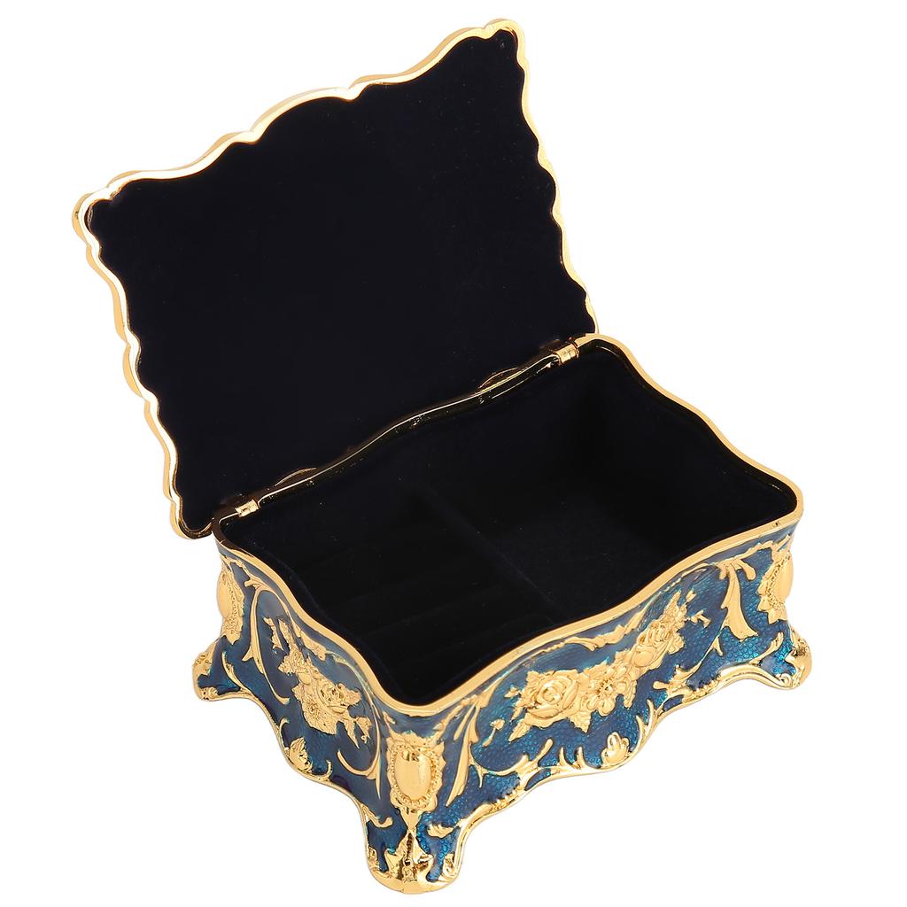 Vintage Jewelry Box Metal Enamel European Style Antique Jewelry Box Versatile Storage Box for Necklaces Bracelets Earring