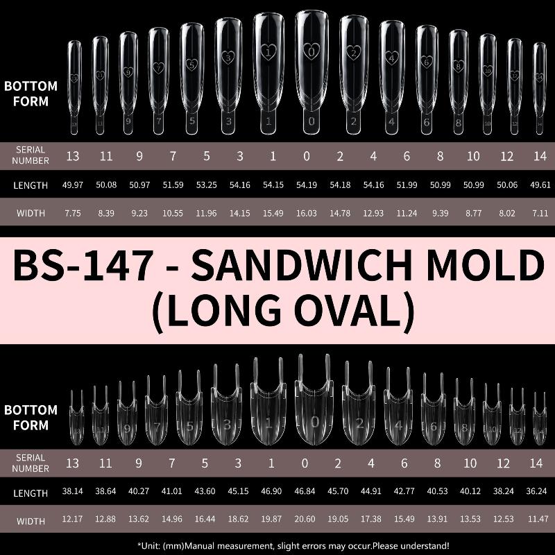 120Pcs Rocket Sandwich Dual Nail Forms Clear Dual Layer Full Cover Top & Bottom Forms Nail Art Extension Manicure Tools For Diy