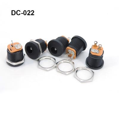 2pcs DC-022 5.5x2.1mm 5.5x2.5mm 5.5*2.1mm DC Female Mount Power Plug Jack Connector Panel Mounting DC022 Socket 5.5-2.5 Black