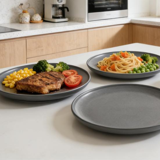 Stainless Steel Double Layer Tray Heat-Resistant Serving Platter for BBQ Steak Western Cuisine Dishwasher