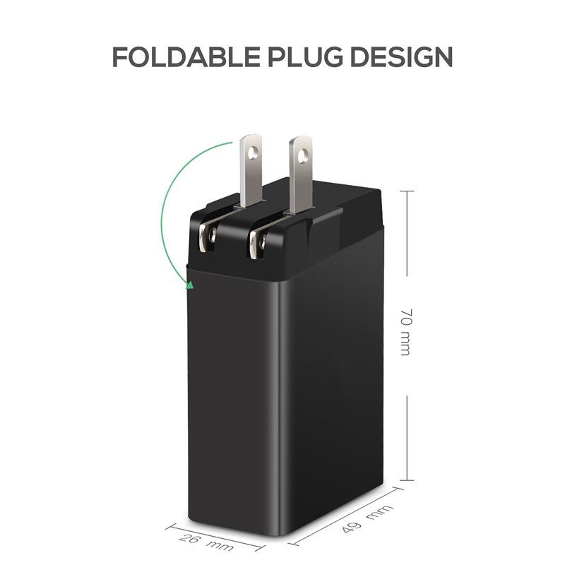 Qualcomm QC3.0 3-Port USB Fast Charger - UK/EU/US Compatible