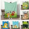 2D Hand Drawn Cartoon V-VilaS AmalkaS Throw Lightweight 240g Flannel Blanket Soft Skin-friendly for Summer Cooling