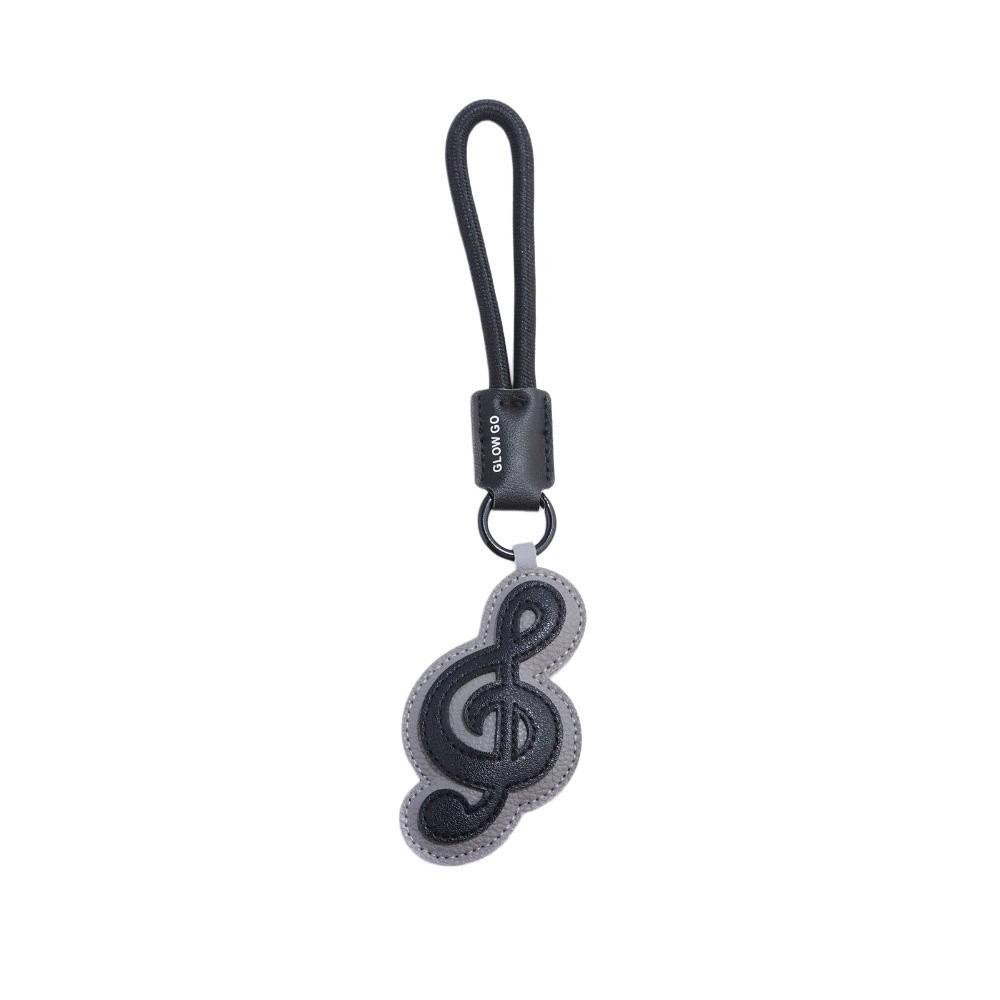 Treble Note Musical Note Keychain Beamed Sixteenth Note PU Leather Keyring Music Pendant Gift
