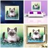 DIY Diamond Mosaic Cartoon Cats Handmade Diamond Painting Cross Stitch Kits