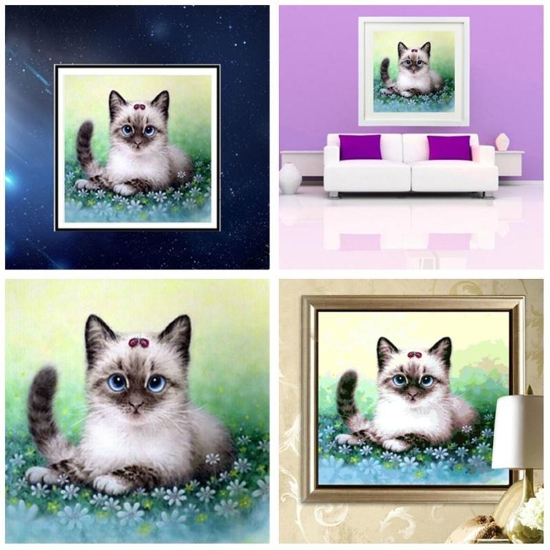 DIY Diamond Mosaic Cartoon Cats Handmade Diamond Painting Cross Stitch Kits