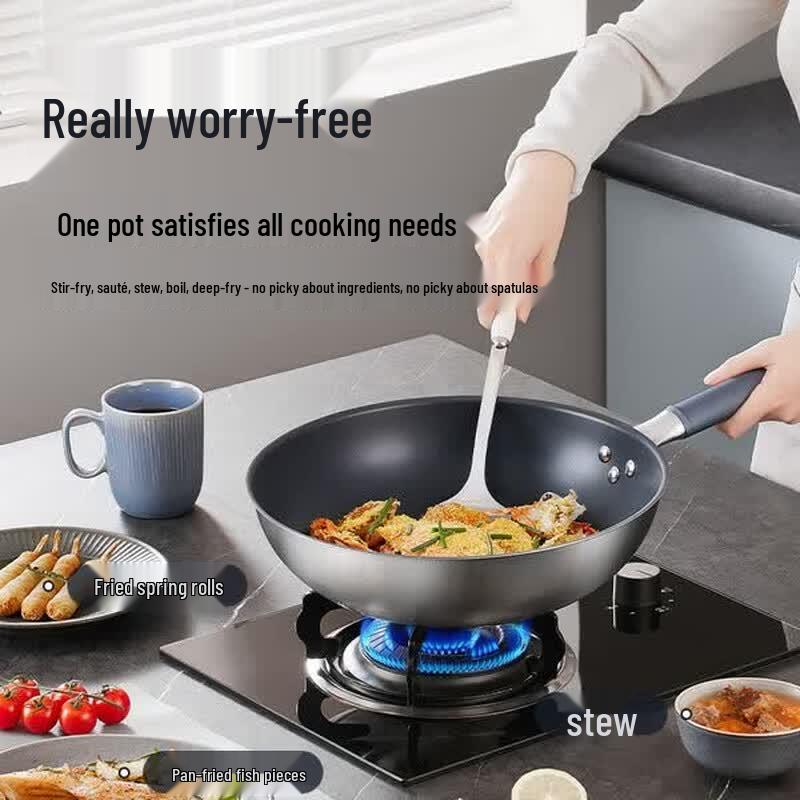 Chui Da Huang 30cm Titanium Alloy Non-Stick Wok