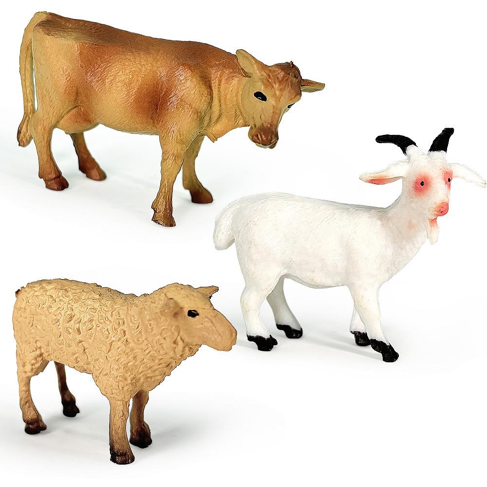 12 szt./zestaw Zaktualizowane Symulowane Solidne Zwierzęta Hodowlane Świnia Pies Model Zabawki Realistyczna Owca Koń Krowa Zabawki Dla Dzieci Prezenty Świąteczne