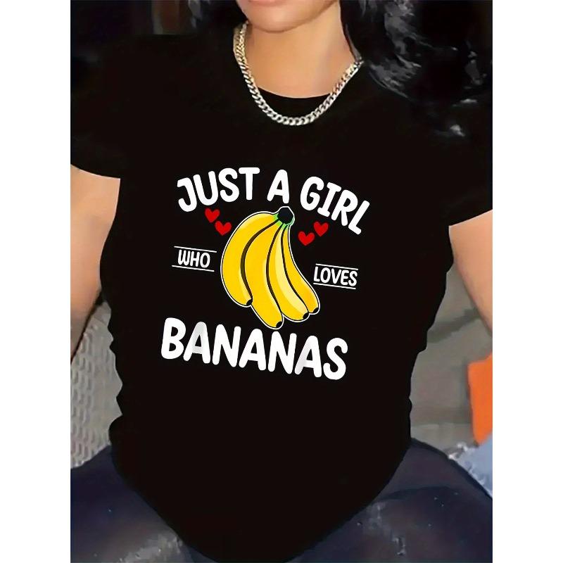 European sizes Black And White T-Shirt Featuring a Banana Motif, Great for Relaxed Home Wear, Made from Sturdy Yet Light Fabric