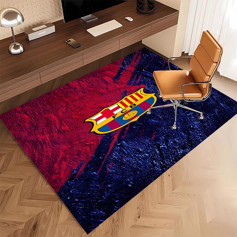 1pc FC Barcelona Print Area Rug - Soft, Washable Non-Slip Indoor Mat, Living Room, Home Office Decorative Rug,Office Decorative