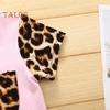 2Pcs Leopard Print Outfit for Baby Girl Summer Short Sleeve Pocket Round Neck Top Shorts Cute Sisters Matching Suit for Daily Wear Photography Parties
