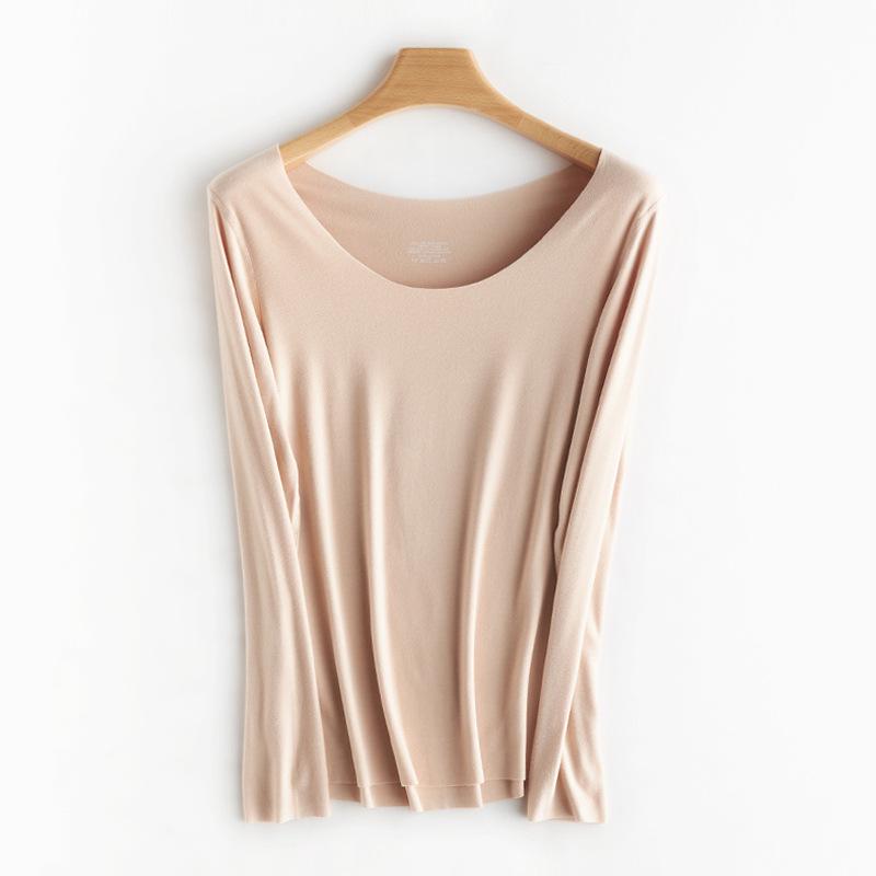 Autumn/Winter Slim Fit German Velvet Thermal Pullover - Solid Color Long Sleeve Round Neck Top