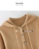 Women's Cashmere Hooded Knit Sweater - Autumn/Winter Collection, Loose Fit, Short Pullover Hoodie.