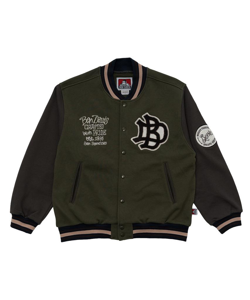 Ben Davis Sweat Stadium Jacket Khaki
