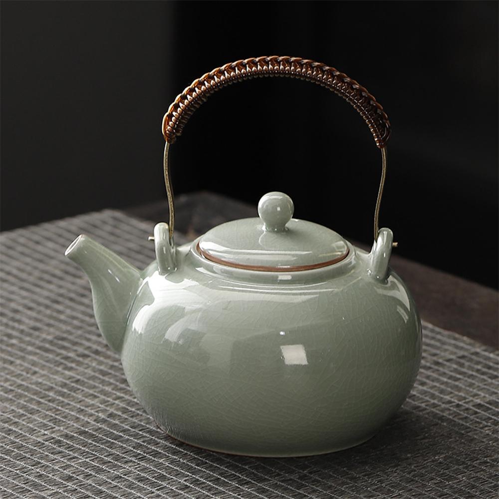 Ge Kiln Ice-Cracked Tea Pot, Household Tea Maker With Strainer, Large Capacity Ceramic Teapot, Chinese Cultural Tea Set, 920Ml