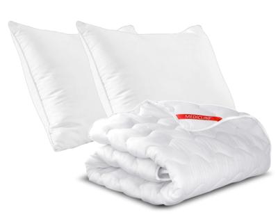 2 Uni Kissen + Bettdeckenset Ganzjahresbettwäsche weiß Mikrofaser