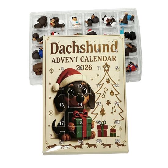 Niedliche Tier-Spielzeugsammlung 2026 Eule/Hund Adventskalender, 24 Tage Countdown bis Weihnachten mit Mini-Figuren-Box-Schmuck, PVC Sammelfiguren