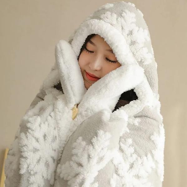 WTEMPO Toamnă Iarnă Crăciun Fulg de Nea Gros Lână Miel Multifuncțional Pătură Șal Pelerină Pătură Flanel Mare Pătură de Pui de Somn