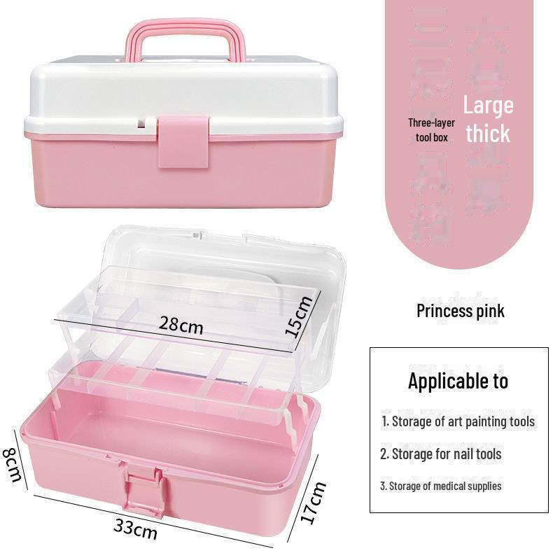 Large Capacity 3-Layer Transparent Art Tool & Pencil Storage Box