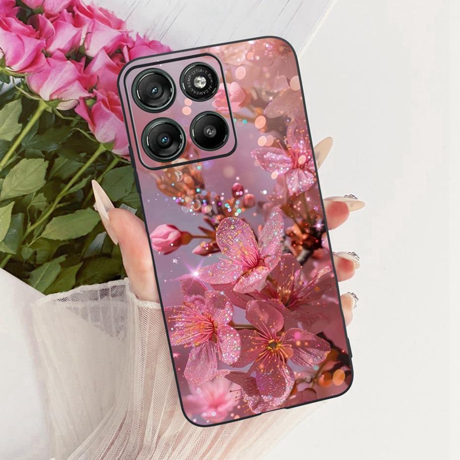 Modne etui na telefon z literami dla Motorola Moto G77 G67 Tylna osłona dla MOTO G67 G77 5G Miękkie czarne silikonowe etui