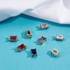 arricraft 16 Pcs 8 Colors Glass Links Connectors, Rectangle Crystal Glass Connectors Rhinestone Faceted Pendants with Brass Findings for Jewellery