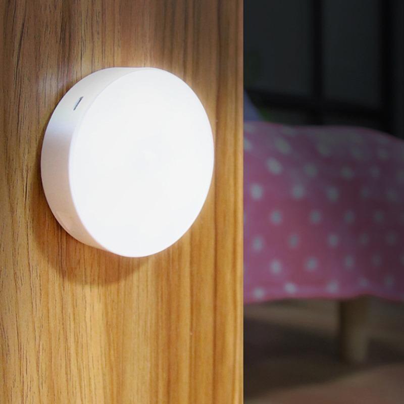 USB Rechargeable Motion Sensor LED Wireless Night Light Bedroom Lamp Energy-saving Automatic Wall-Mounted Body Induction Lamp