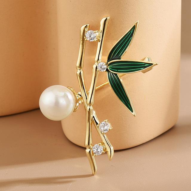 

Известный бренд моды бамбук эмаль кристалл булавки брошь элегантные женские леди высокое качество простой дизайн корсаж платье костюм значки