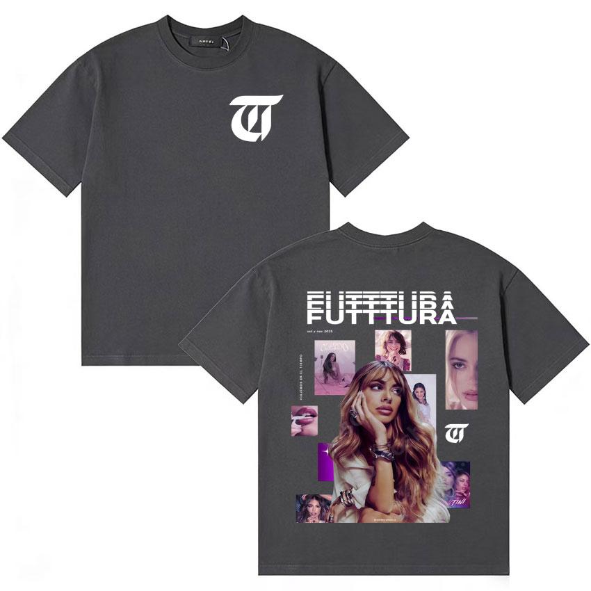 hot Singer TINI Futtura 2026 fashion album merch Unisex Tshirts Unisexs Womens Short Sleeve streetwear High Quality Oversized Tees