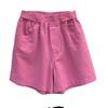 Women's Summer Fashion High Waisted Wide Leg Denim Shorts Age Reducing Purple