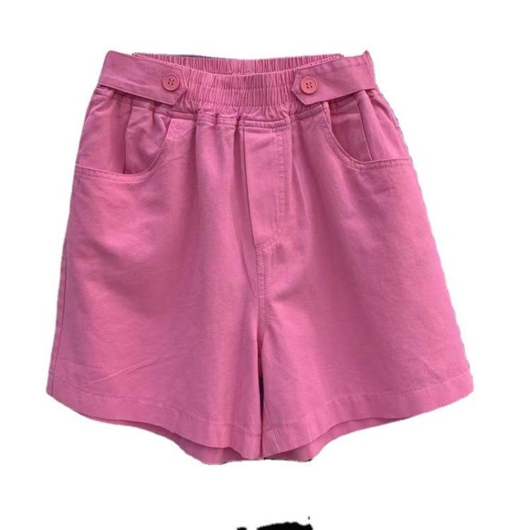 Women's Summer Fashion High Waisted Wide Leg Denim Shorts Age Reducing Purple