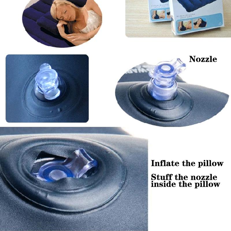 Pvc Inflatable Outdoor Camping Pillow Portable Head Pillow Travel Chin Support Cushion Office Rest Camping Neck Pillow
