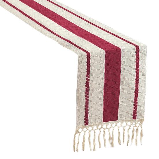Nordic Style Table Runner Color Block Design Easy To Clean Table Flag with Tassel Christmas Dinner Table Accessory