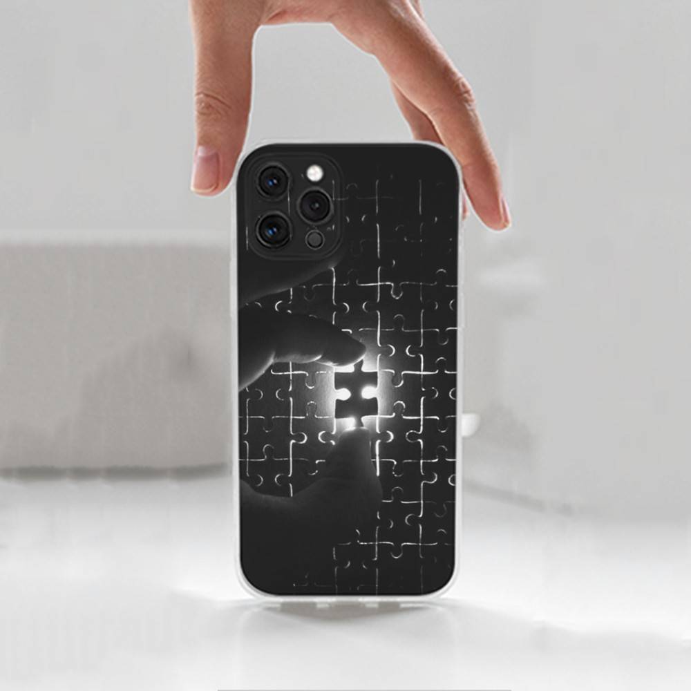 Art Interesting Puzzle Case For iPhone 17,11,12,13,16,14,15,Pro,Max,Plus,X,XS,XR,SE,Mini Transparent Soft Silicone