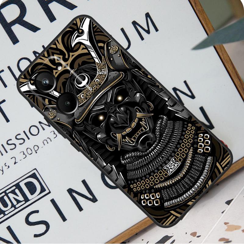 Oni Samurai Mask For Realme 12 11 10 9 Pro Plus GT5 GT Neo 6 C55 C53 C51 C35 C33 C30 C25s C21Y C31 C67 Case