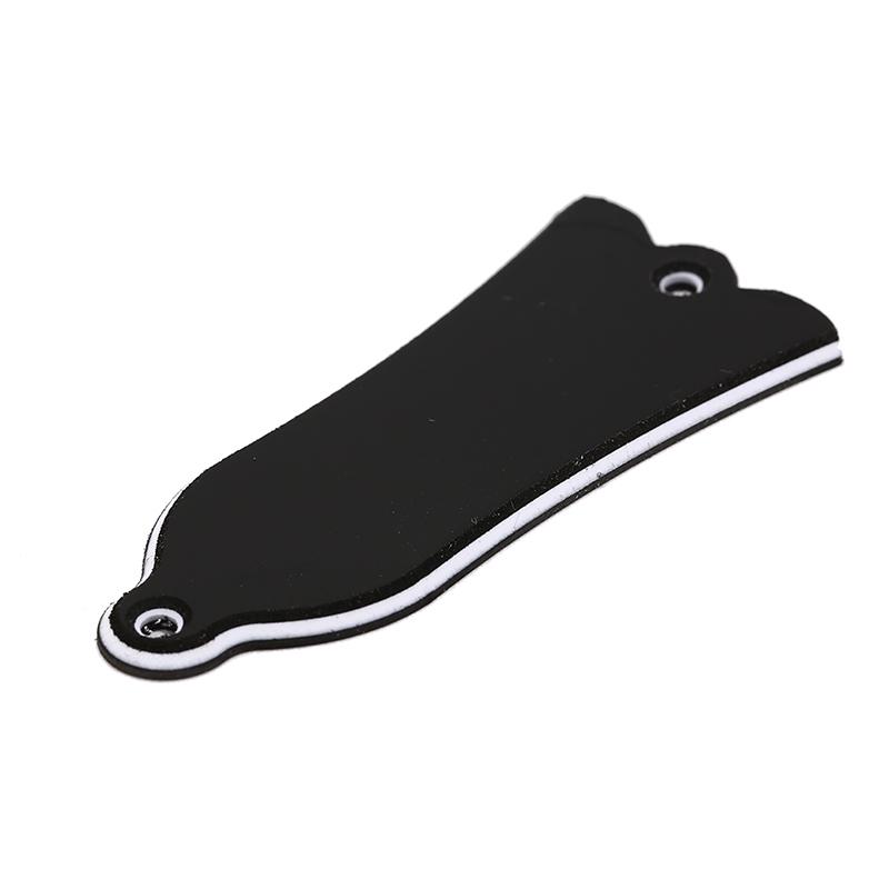 2 Holes Bell-Shaped Pvc Truss Rod Cover Plate Scroll Plate For Guitar Black