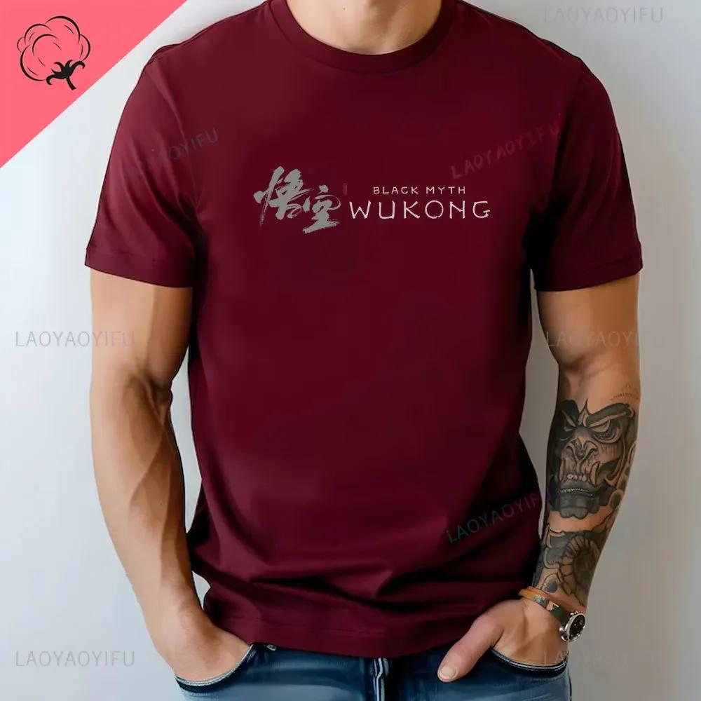 Black Myth Wukong Sun Wukong T-shirt Monkey King Gamer Print Tops Gift for Him Video Game Men Clothing Cotton Tee Graphic Shirts