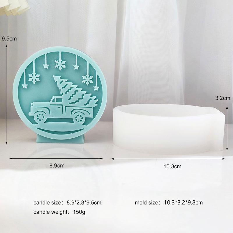 New Christmas Candle Silicone Mold 3D Relief Santa Claus Snowman Tree Car Craft Resin Gypsum Soap Mould DIY Candle Making Tools