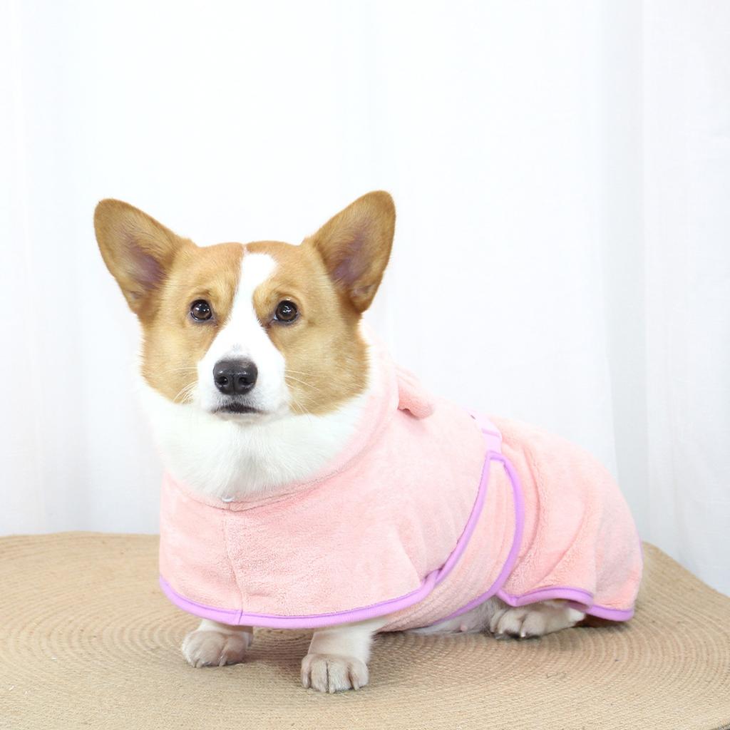 Pet Quick-Dry Bathrobe: Super Absorbent Hooded Robe For Dog & (Bath Use)