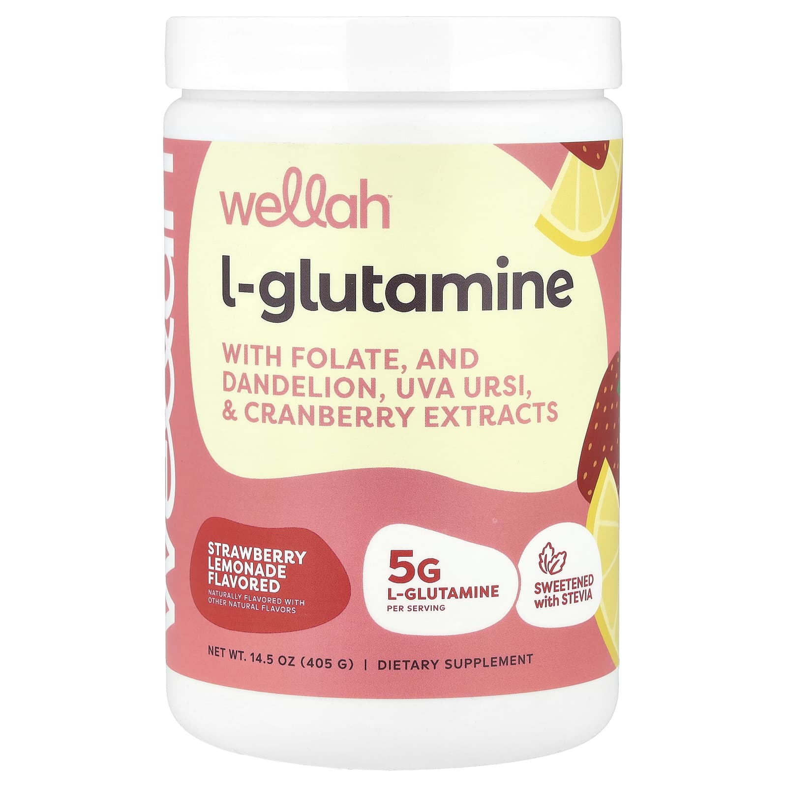 

Wellah, L-Glutamine, Strawberry Lemonade, 14.5 oz (405 g)