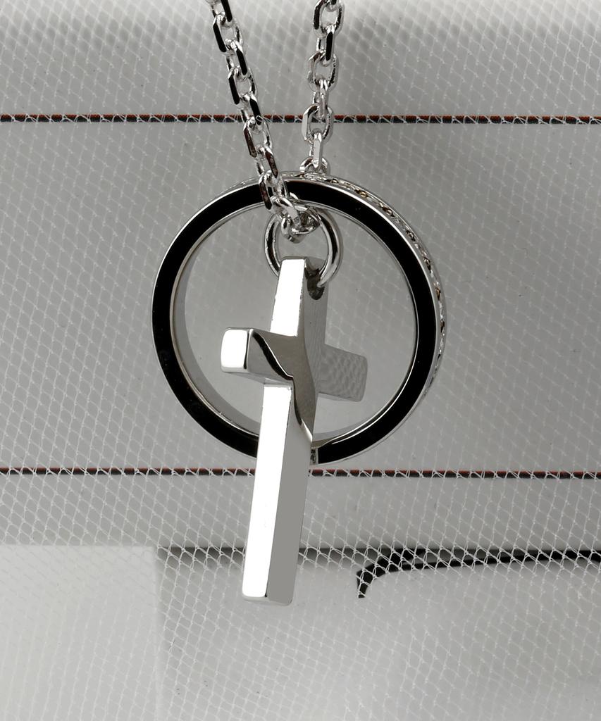 Shoveoff Svn-112 Cross Friendship Couple Ring Necklace