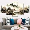 5 Pieces Nuture Canvas Picture Print Vintage Japan Landscape Home Decoration Poster Painting For Living Room Wall Artwork Mural