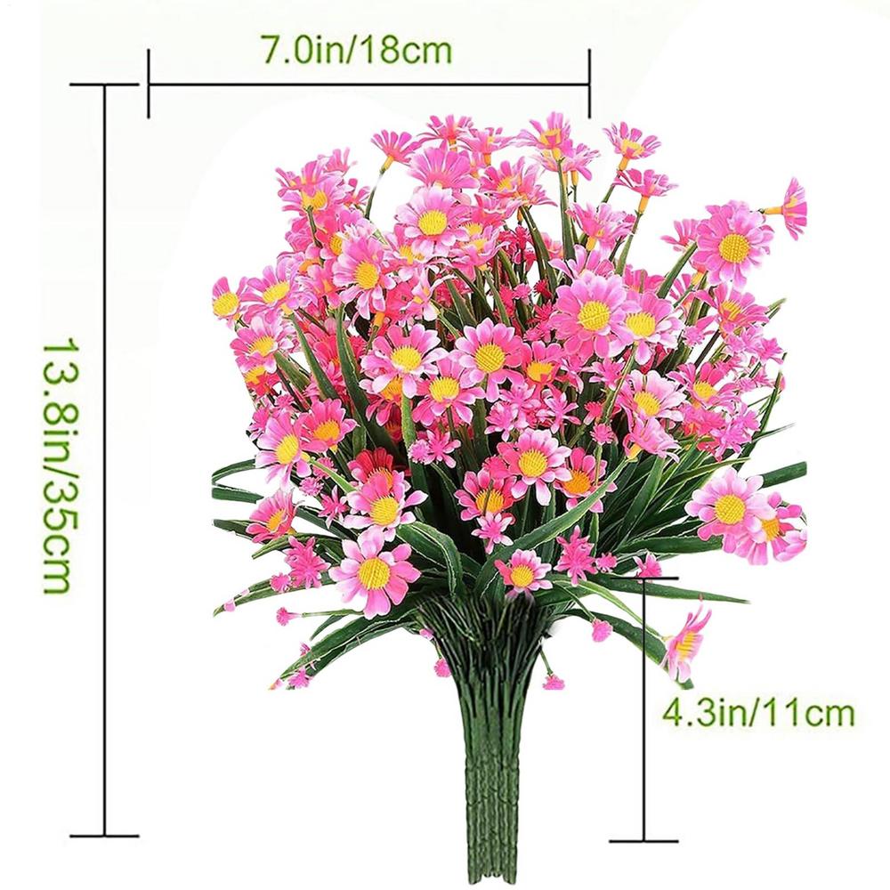 Artificial Daisies Fake Flowers UV Resistant Shrubs, Hanging Plants Garden Porch Home Wedding Farmhouse Decor Daisies Flowers