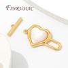 18K Gold Plated Brass with Shell Clasps For Jewelry,Heart Pearl Clasps,OT Toggle Clasp For Bracelets Accessories DIY Findings