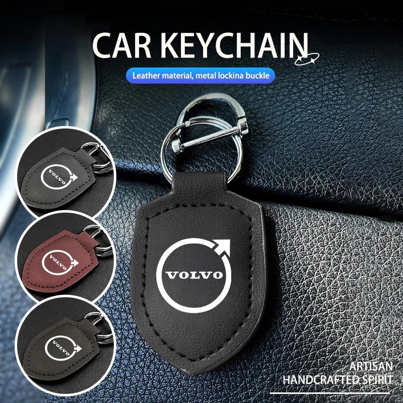Leather Car Keychain Key Ring Pendant Lanyard For Volvo XC90 V90 V60 XC60 V40 S80 S60 S90 C40 XC40 V70 XC70 C30 C70 EX90 Rdesign CB4