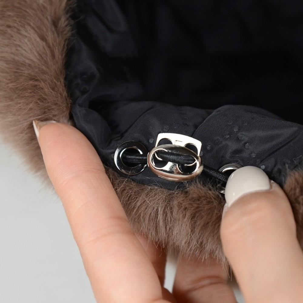 Solid Color Faux Fur Duckbill Hat Thickened Warm Plush Hat Casual Fluffy Baseball Hat Outdoor