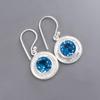 Swiss Blue Topaz Gemstone 925 Sterling Silver Handmade Jewelry Drop/Dangle Earrings 1.40" For Anniversary Gift EE-4-4