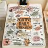 Inspiring Daily Affirmations Soft Blanket, 100% Polyester Knit Fabric, Positive Belief Gift, Support Women's Mental Health