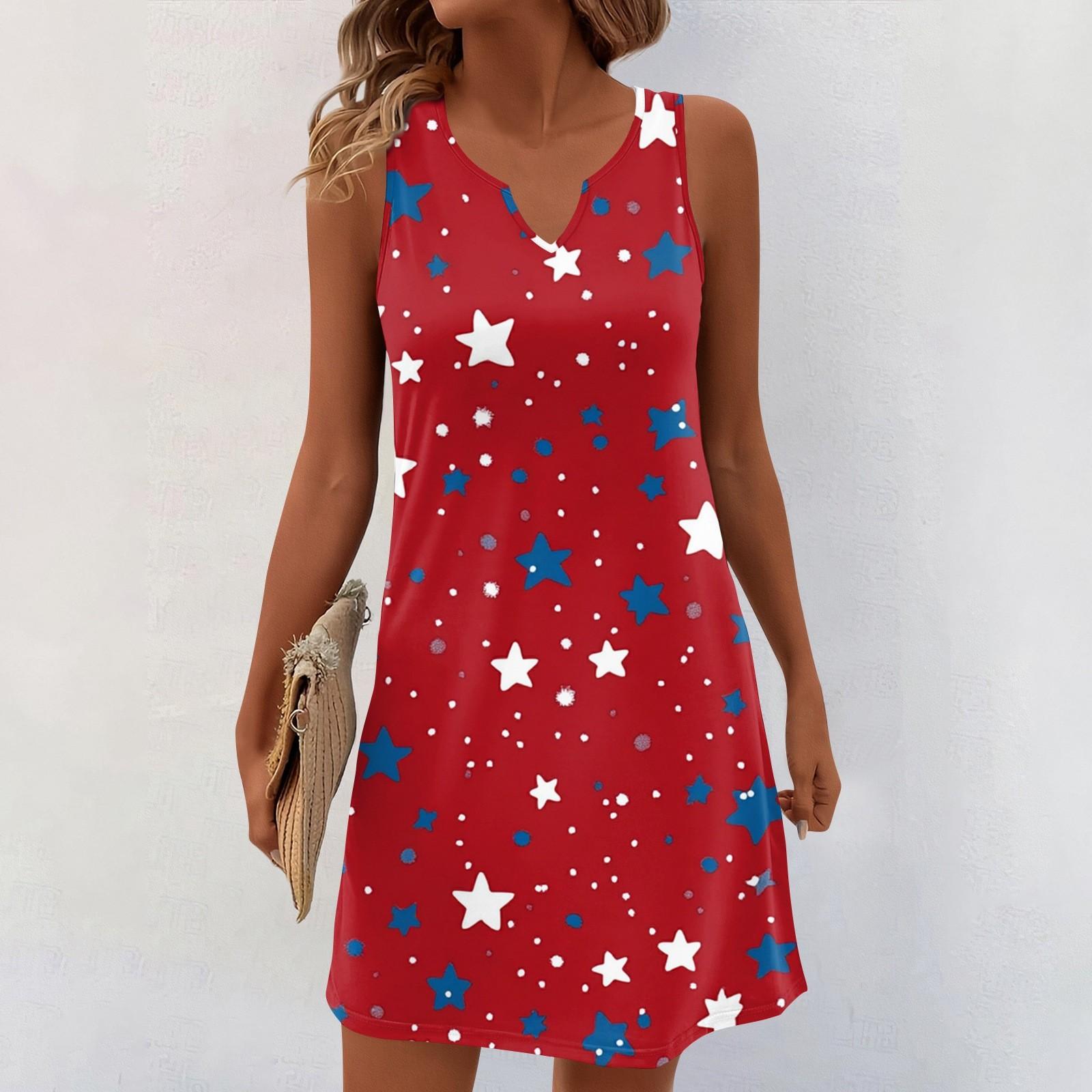 

Жіночі літні сукні з V-подібним вирізом і принтом без рукавів. Повсякденна сукня XL Кіновар