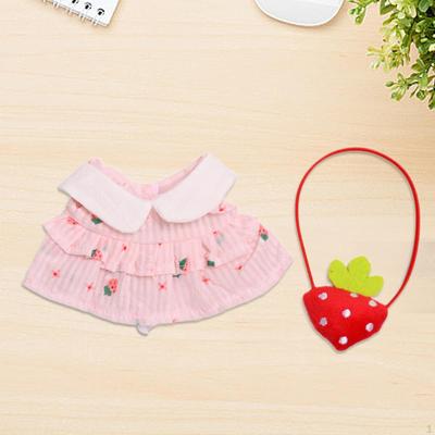 2 Stück Puppenkleid und Tasche Handgemachte Kleidung Miniaturkleidung Outfits für 8 Zoll
